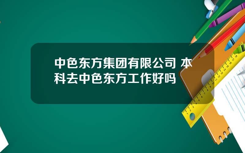 中色东方集团有限公司 本科去中色东方工作好吗